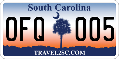 SC license plate OFQ005