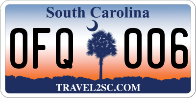 SC license plate OFQ006