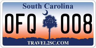 SC license plate OFQ008