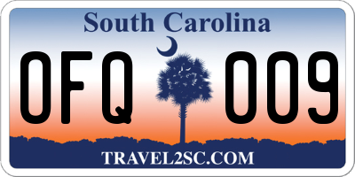 SC license plate OFQ009