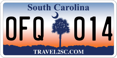 SC license plate OFQ014