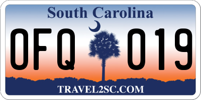 SC license plate OFQ019