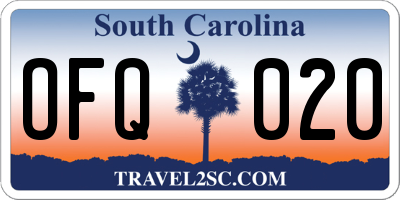 SC license plate OFQ020