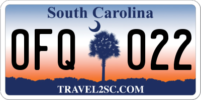 SC license plate OFQ022
