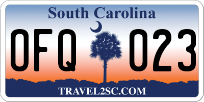 SC license plate OFQ023