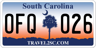 SC license plate OFQ026