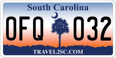 SC license plate OFQ032