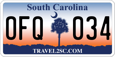 SC license plate OFQ034