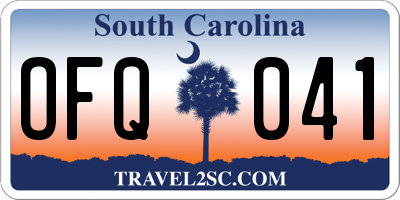SC license plate OFQ041