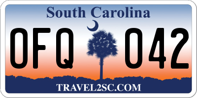 SC license plate OFQ042