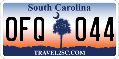 SC license plate OFQ044