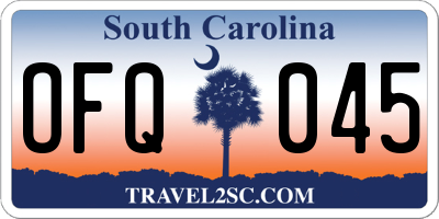 SC license plate OFQ045