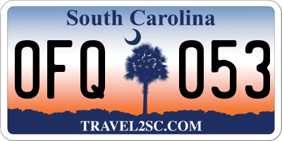 SC license plate OFQ053