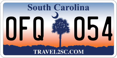 SC license plate OFQ054