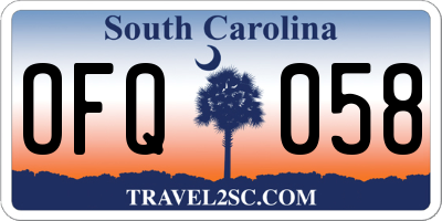 SC license plate OFQ058