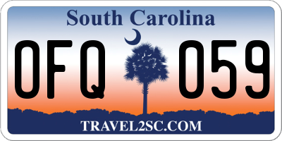 SC license plate OFQ059