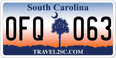 SC license plate OFQ063