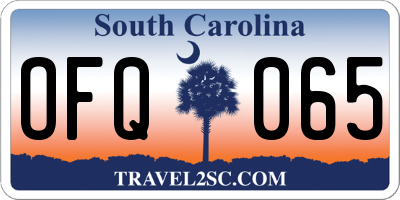 SC license plate OFQ065