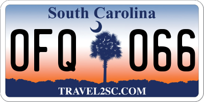 SC license plate OFQ066