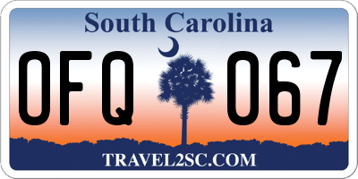 SC license plate OFQ067