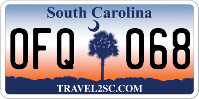 SC license plate OFQ068