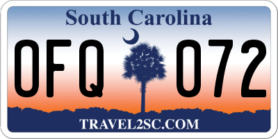 SC license plate OFQ072