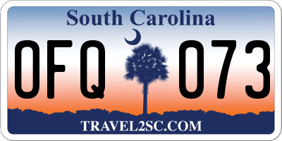 SC license plate OFQ073