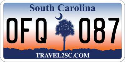 SC license plate OFQ087