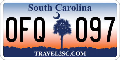 SC license plate OFQ097