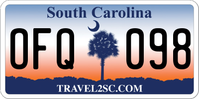 SC license plate OFQ098