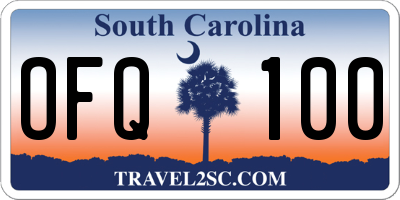 SC license plate OFQ100