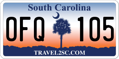 SC license plate OFQ105