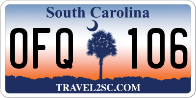 SC license plate OFQ106