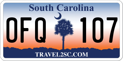 SC license plate OFQ107
