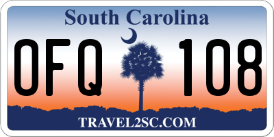 SC license plate OFQ108