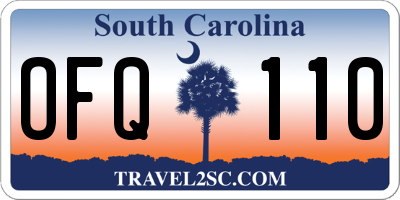 SC license plate OFQ110