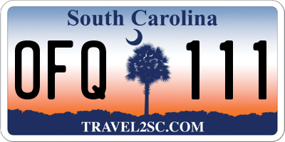 SC license plate OFQ111