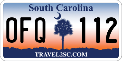 SC license plate OFQ112