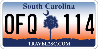 SC license plate OFQ114