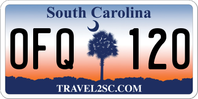 SC license plate OFQ120