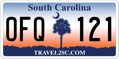 SC license plate OFQ121