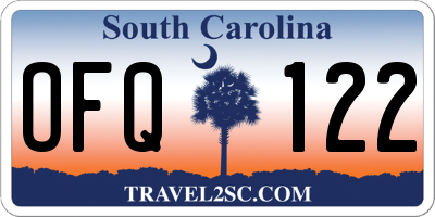 SC license plate OFQ122