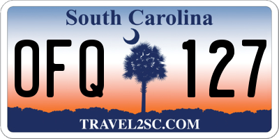 SC license plate OFQ127