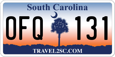 SC license plate OFQ131