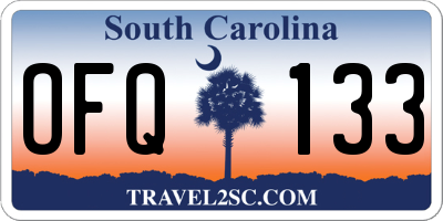 SC license plate OFQ133