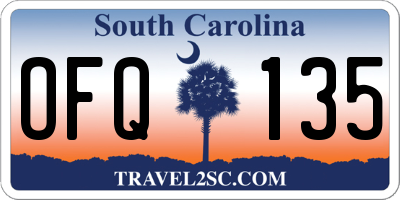 SC license plate OFQ135