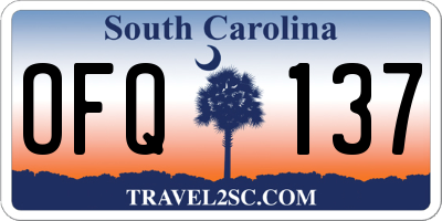 SC license plate OFQ137