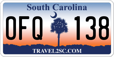 SC license plate OFQ138