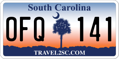 SC license plate OFQ141
