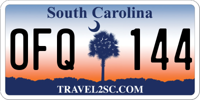 SC license plate OFQ144